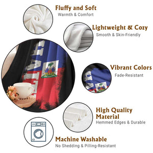 Haiti Flag Distressed Flag Graphic Throw Blanket Haitian Heritage Pride TS02 Print Your Wear