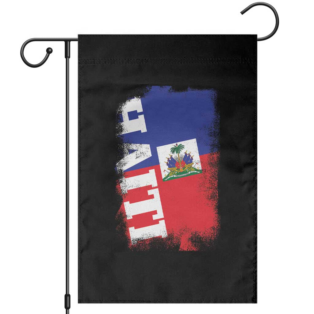 Haiti Flag Distressed Flag Graphic Garden Flag Haitian Heritage Pride TS02 Black Print Your Wear