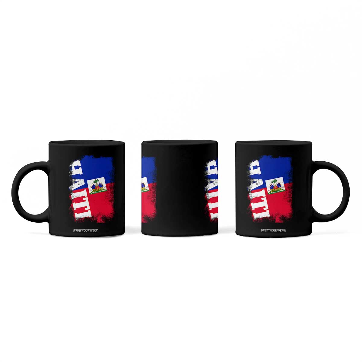 Haiti Flag Distressed Flag Graphic Coffee Mug Haitian Heritage Pride TS02 Print Your Wear