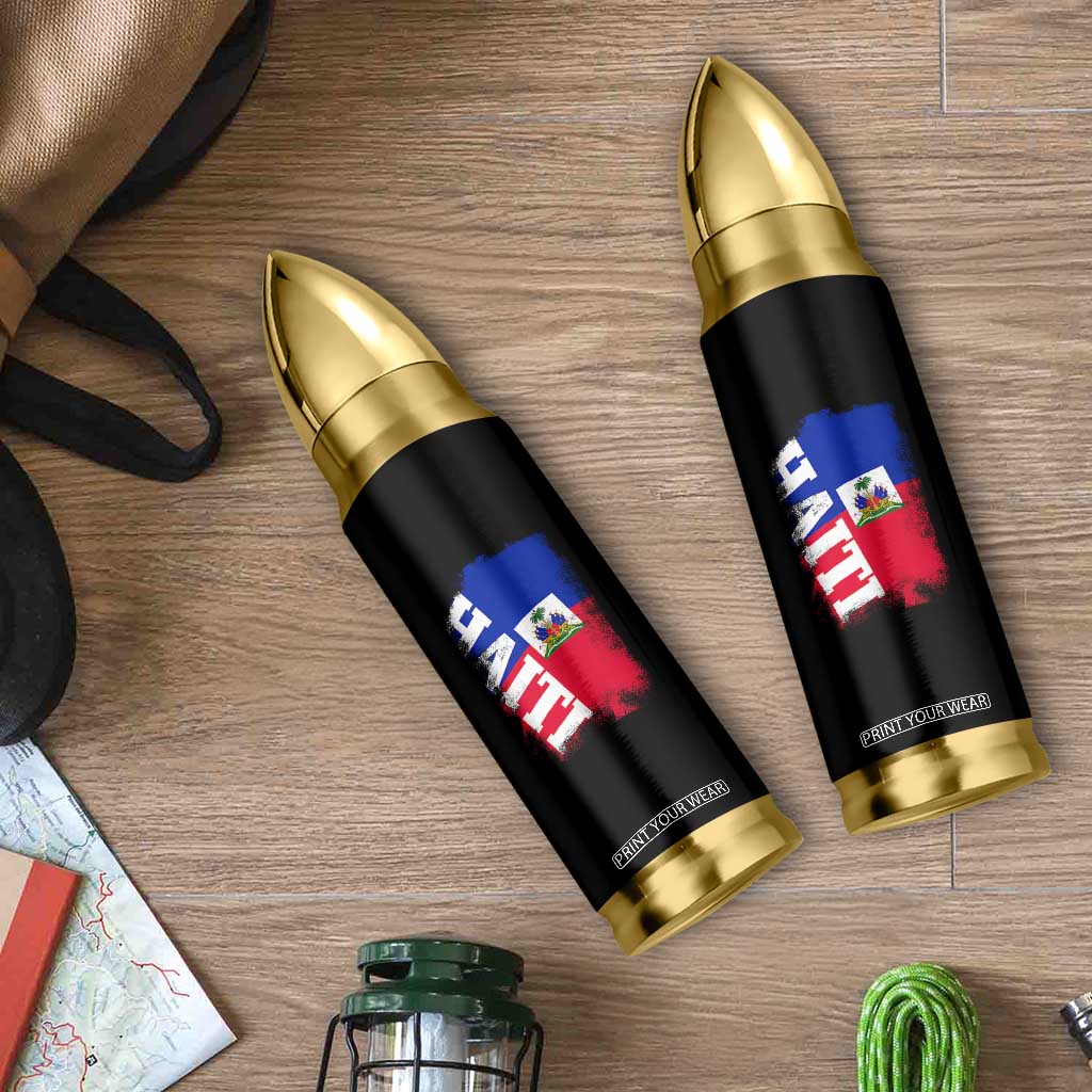 Haiti Flag Distressed Flag Graphic Bullet Tumbler Haitian Heritage Pride TS02 Print Your Wear
