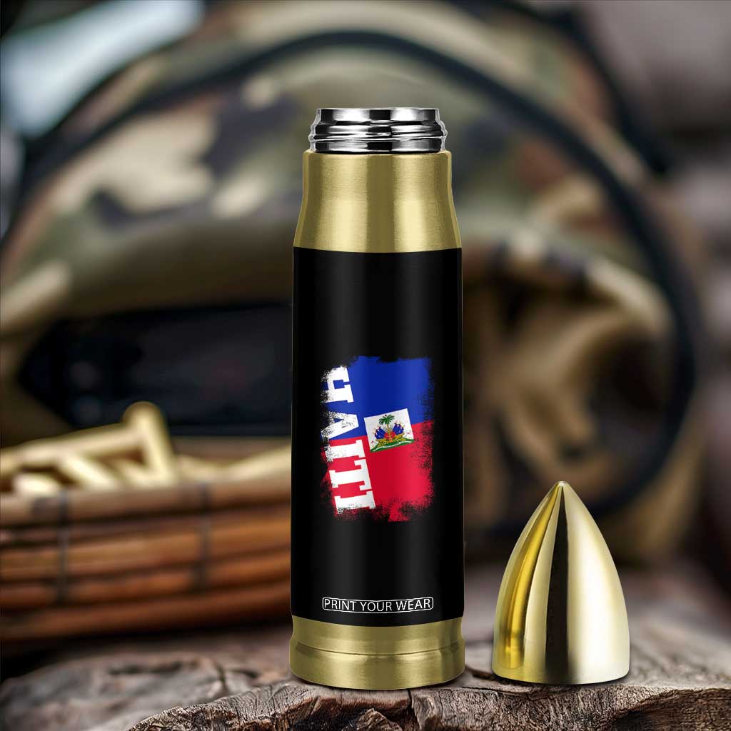 Haiti Flag Distressed Flag Graphic Bullet Tumbler Haitian Heritage Pride TS02 Print Your Wear
