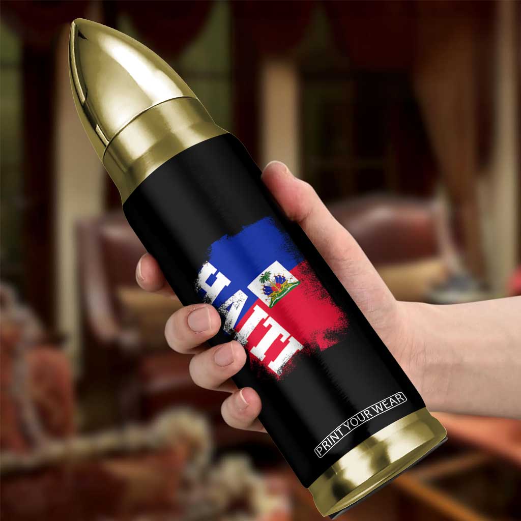 Haiti Flag Distressed Flag Graphic Bullet Tumbler Haitian Heritage Pride TS02 Print Your Wear