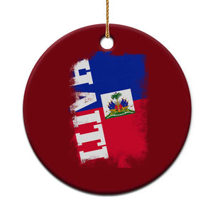 Haiti Flag Distressed Flag Graphic Ceramic Ornament Haitian Heritage Pride TS02 1pc Red Print Your Wear