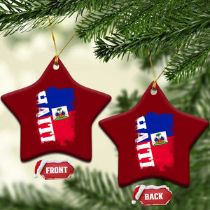 Haiti Flag Distressed Flag Graphic Ceramic Ornament Haitian Heritage Pride TS02 Print Your Wear