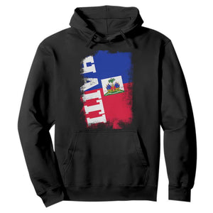 Haiti Flag Distressed Flag Graphic Hoodie Haitian Heritage Pride TS02 Black Print Your Wear