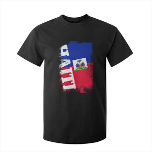 Haiti Flag Distressed Flag Graphic T Shirt For Kid Haitian Heritage Pride TS02 Black Print Your Wear