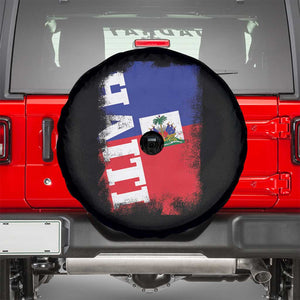 Haiti Flag Distressed Flag Graphic Spare Tire Cover Haitian Heritage Pride TS02 Black Print Your Wear