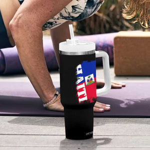 Haiti Flag Distressed Flag Graphic Tumbler With Handle Haitian Heritage Pride TS02 Print Your Wear