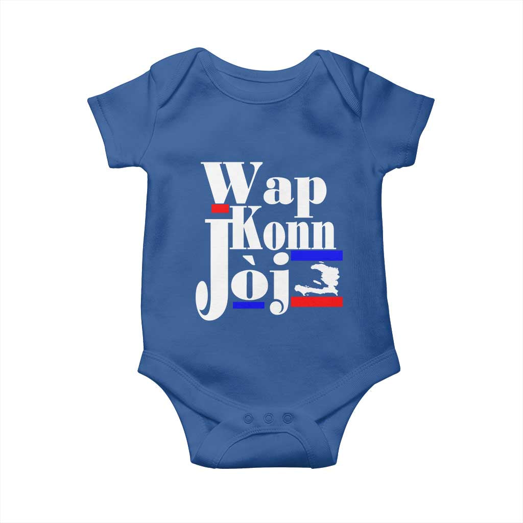 Wap Konn Joj Funny Haitian Creole Idiom Saying Baby Onesie Haiti Heritage Pride TS02 Royal Blue Print Your Wear