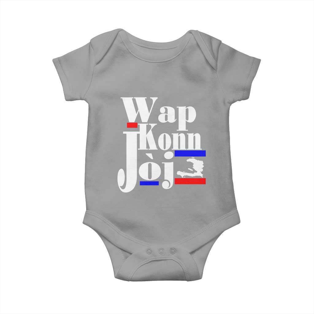 Wap Konn Joj Funny Haitian Creole Idiom Saying Baby Onesie Haiti Heritage Pride TS02 Sport Gray Print Your Wear