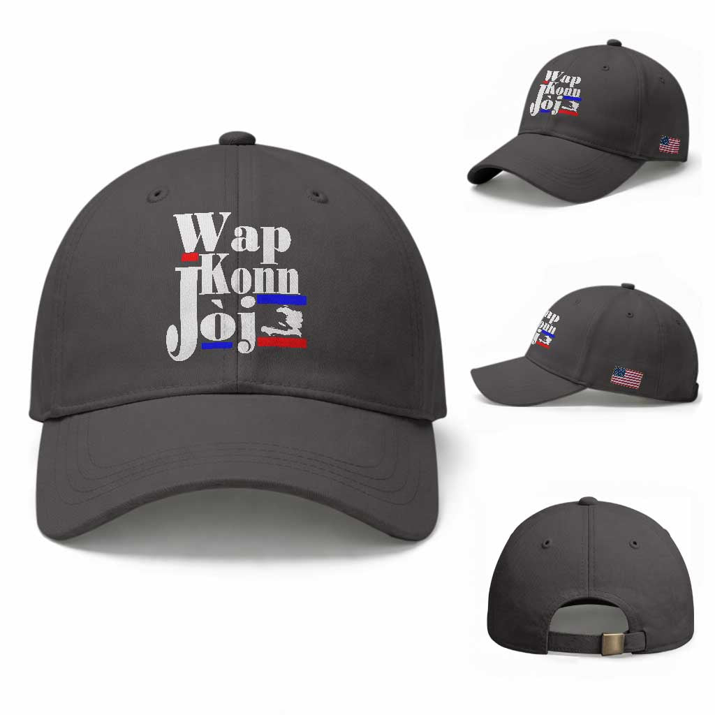 Wap Konn Joj Funny Haitian Creole Idiom Saying Baseball Cap Haiti Heritage Pride TS02 Baseball Cap Universal Fit Dark Gray Print Your Wear