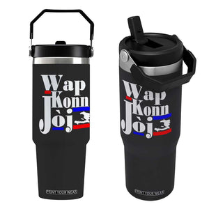 Wap Konn Joj Funny Haitian Creole Idiom Saying Flip Straw Tumbler Haiti Heritage Pride TS02 One Size: 30 oz Black Print Your Wear