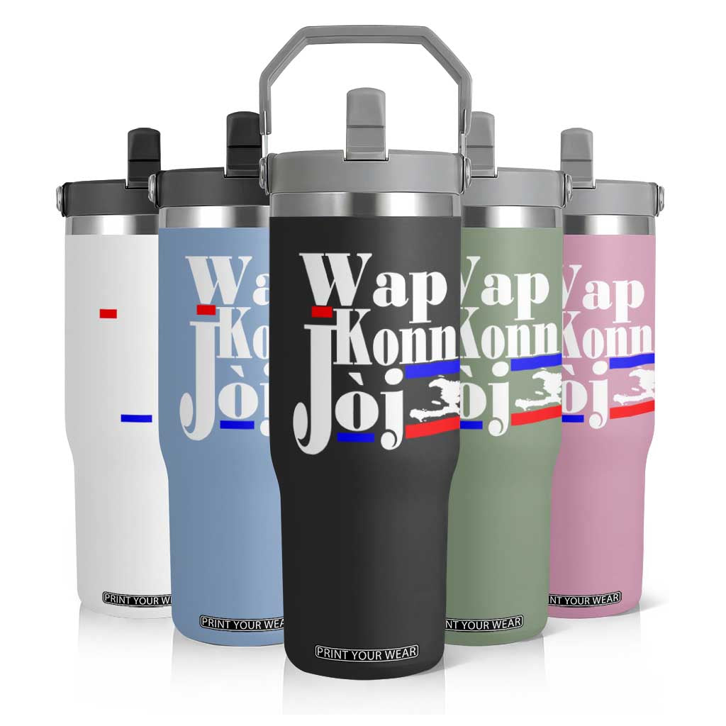 Wap Konn Joj Funny Haitian Creole Idiom Saying Flip Straw Tumbler Haiti Heritage Pride TS02 Print Your Wear