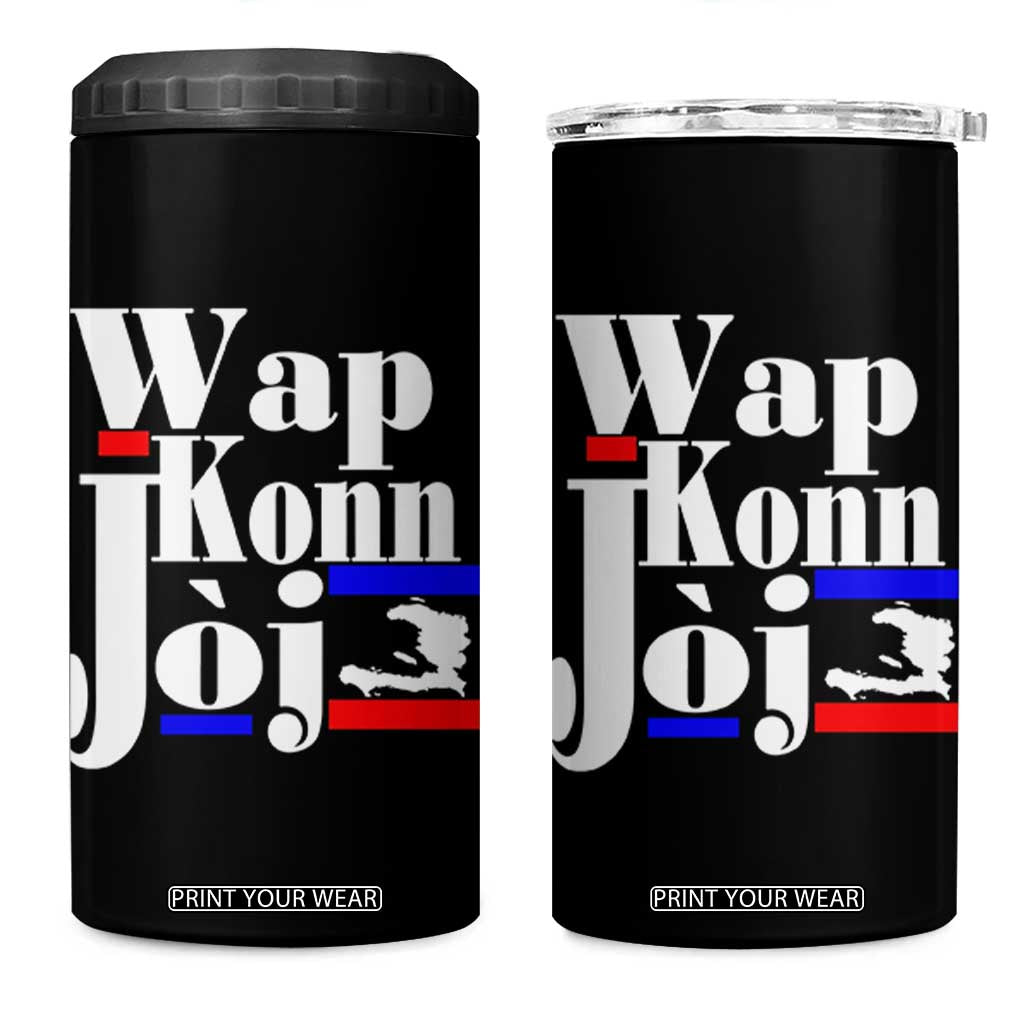 Wap Konn Joj Funny Haitian Creole Idiom Saying 4 in 1 Can Cooler Tumbler Haiti Heritage Pride TS02 One Size: 16 oz Black Print Your Wear