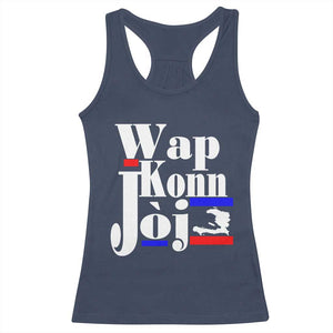 Wap Konn Joj Funny Haitian Creole Idiom Saying Racerback Tank Top Haiti Heritage Pride TS02 Navy Print Your Wear