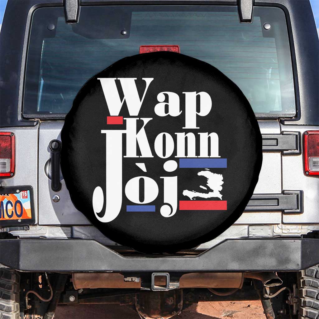 Wap Konn Joj Funny Haitian Creole Idiom Saying Spare Tire Cover Haiti Heritage Pride TS02 No hole Black Print Your Wear
