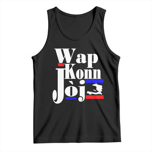 Wap Konn Joj Funny Haitian Creole Idiom Saying Tank Top Haiti Heritage Pride TS02 Black Print Your Wear