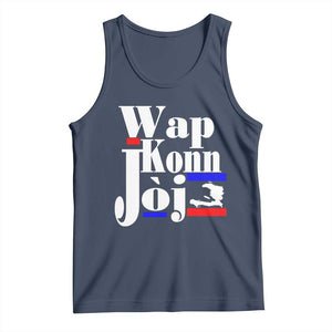 Wap Konn Joj Funny Haitian Creole Idiom Saying Tank Top Haiti Heritage Pride TS02 Navy Print Your Wear