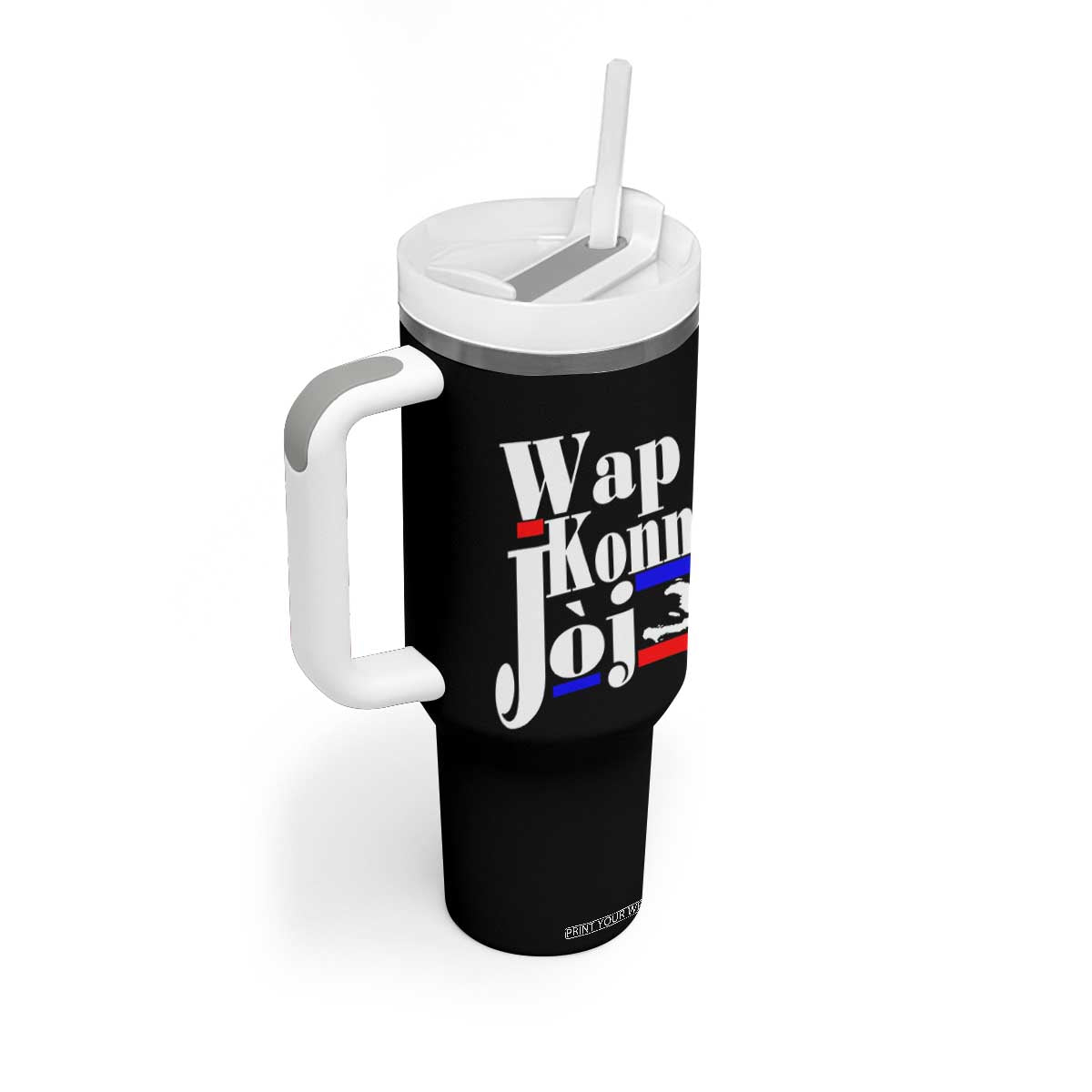 Wap Konn Joj Funny Haitian Creole Idiom Saying Tumbler With Handle Haiti Heritage Pride TS02 Print Your Wear