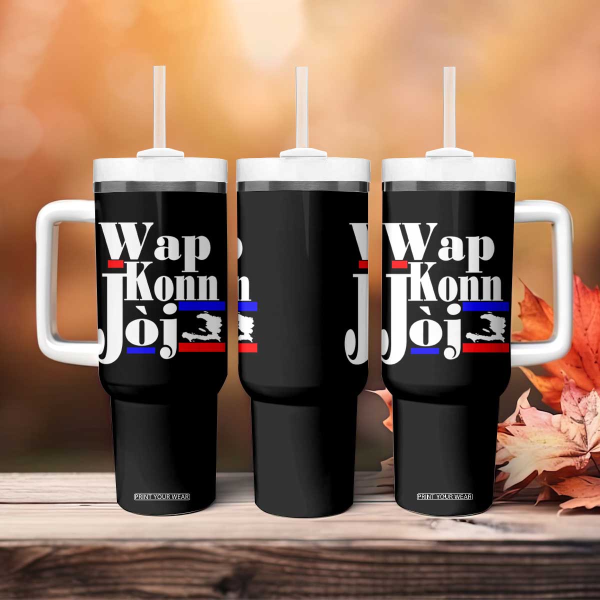 Wap Konn Joj Funny Haitian Creole Idiom Saying Tumbler With Handle Haiti Heritage Pride TS02 Print Your Wear