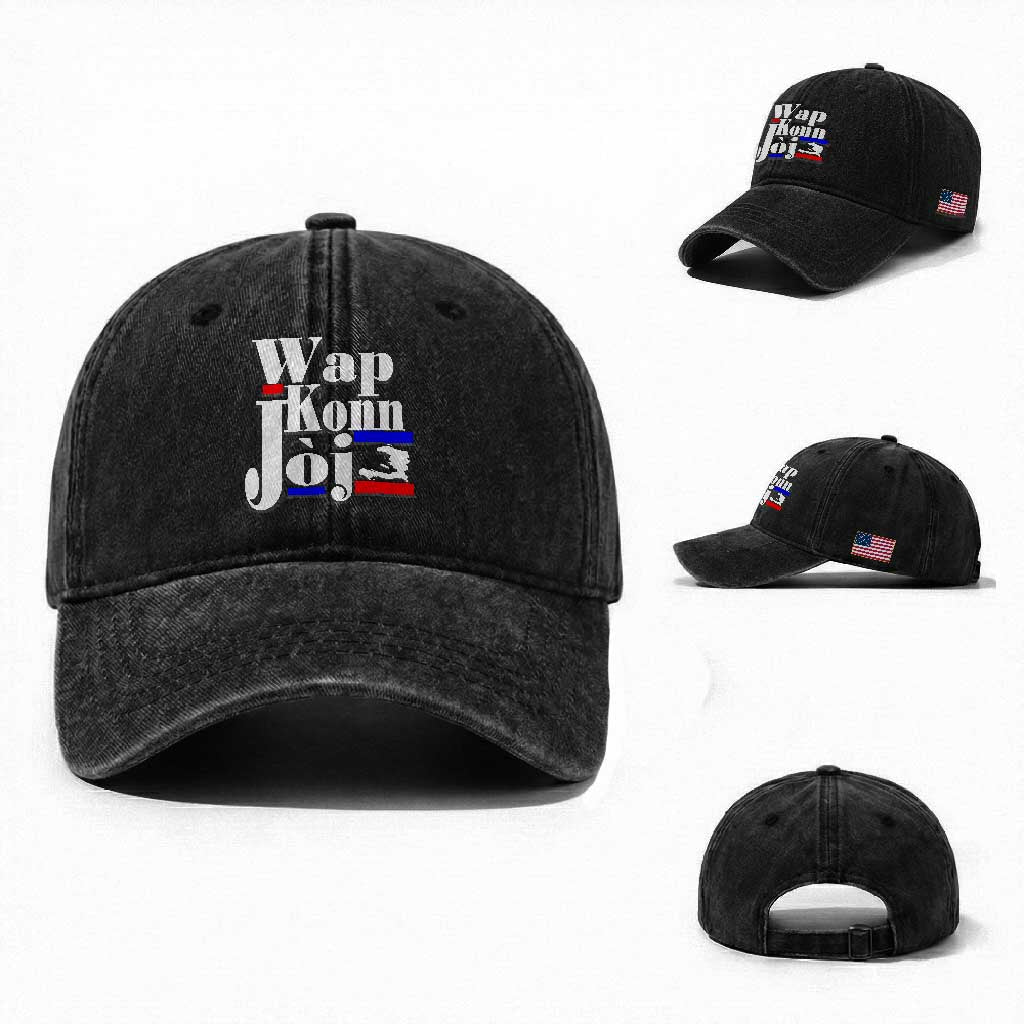 Wap Konn Joj Funny Haitian Creole Idiom Saying Washed Cotton Baseball Cap Haiti Heritage Pride TS02 Washed Cap Universal Fit Black Print Your Wear