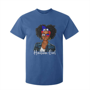 Proud Haitian Afro Girl in Denim Jacket Style Graphic T Shirt For Kid Haiti Heritage Pride TS02 Royal Blue Print Your Wear
