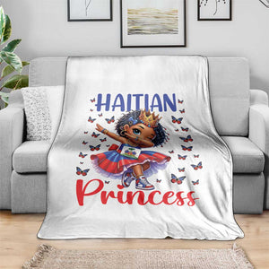 Cute Dabbing Haitian Princess Kids Graphic Throw Blanket Haiti Heritage Pride TS02 Print Your Wear
