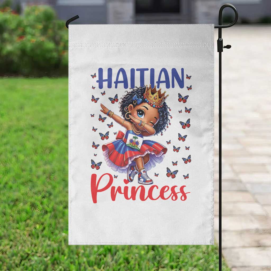 Cute Dabbing Haitian Princess Kids Graphic Garden Flag Haiti Heritage Pride TS02 Print Your Wear