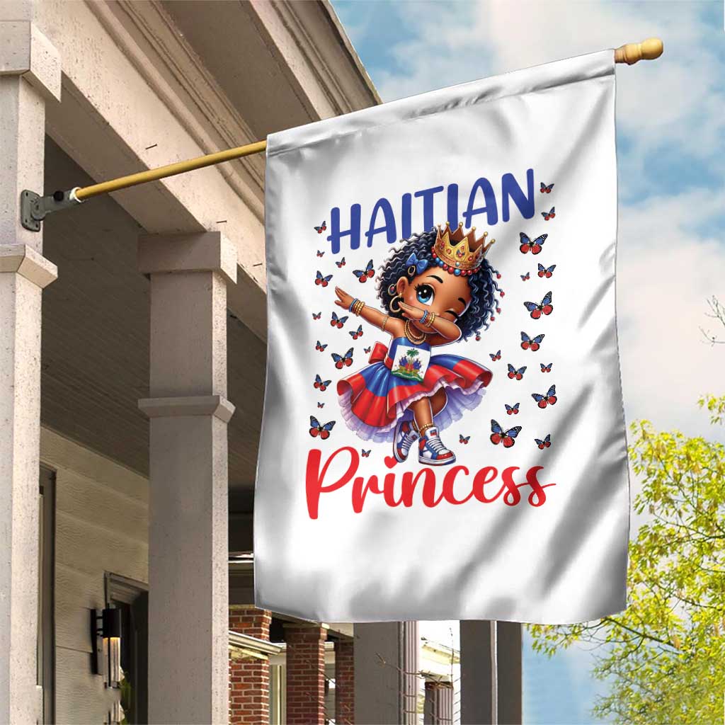 Cute Dabbing Haitian Princess Kids Graphic Garden Flag Haiti Heritage Pride TS02 Print Your Wear