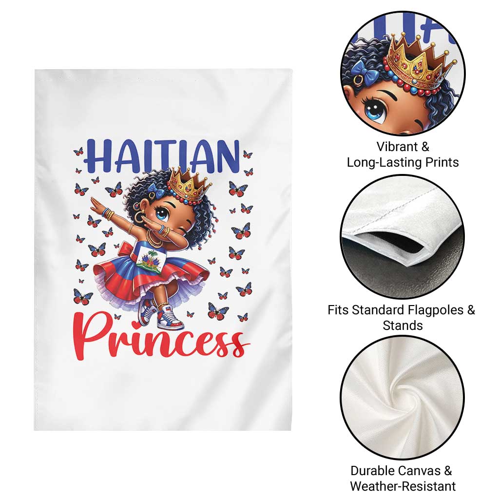 Cute Dabbing Haitian Princess Kids Graphic Garden Flag Haiti Heritage Pride TS02 Print Your Wear
