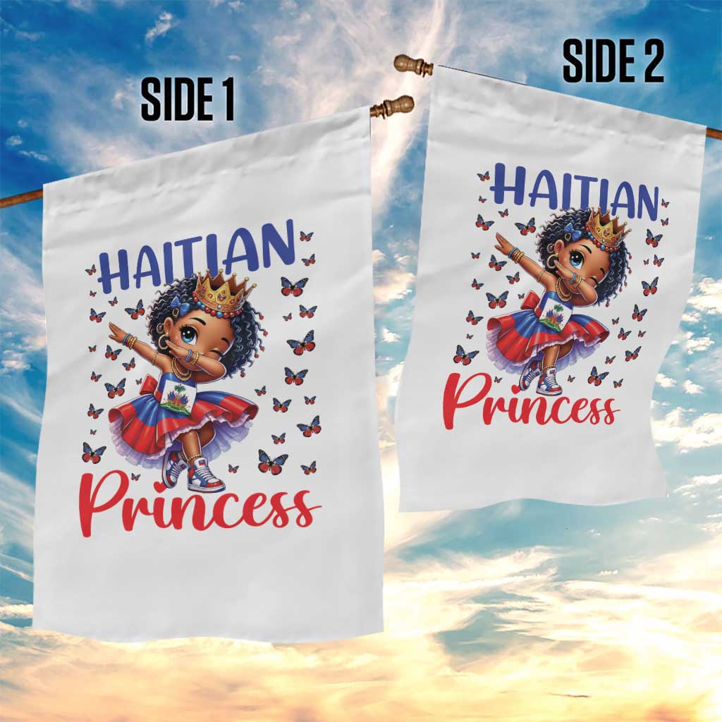 Cute Dabbing Haitian Princess Kids Graphic Garden Flag Haiti Heritage Pride TS02 Print Your Wear