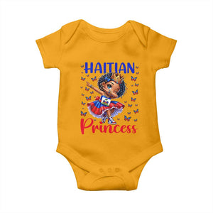 Cute Dabbing Haitian Princess Kids Graphic Baby Onesie Haiti Heritage Pride TS02 Gold Print Your Wear