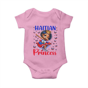 Cute Dabbing Haitian Princess Kids Graphic Baby Onesie Haiti Heritage Pride TS02 Light Pink Print Your Wear