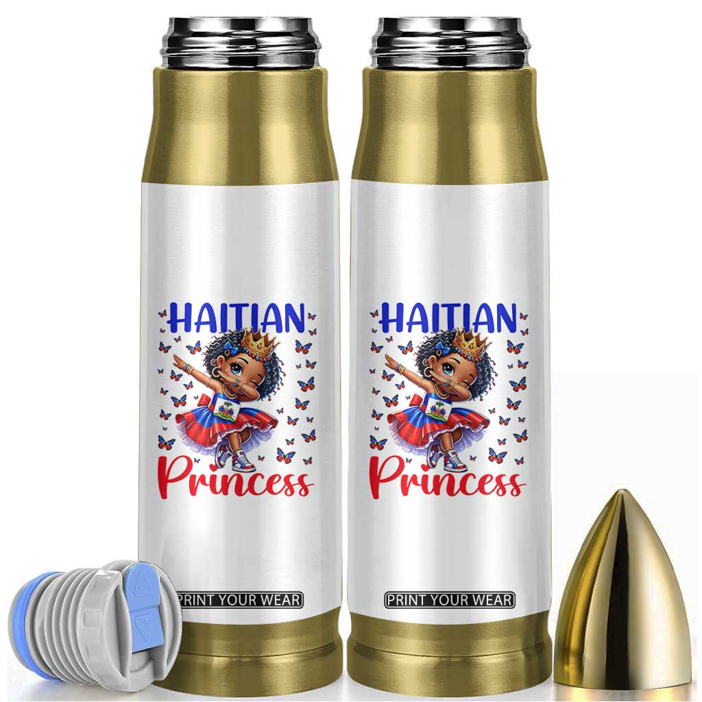 Cute Dabbing Haitian Princess Kids Graphic Bullet Tumbler Haiti Heritage Pride TS02 White Print Your Wear