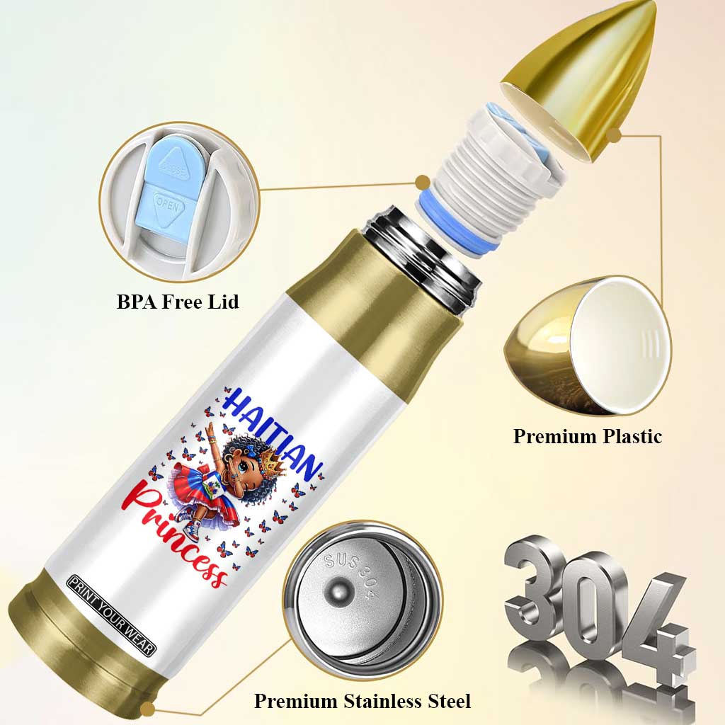 Cute Dabbing Haitian Princess Kids Graphic Bullet Tumbler Haiti Heritage Pride TS02 Print Your Wear