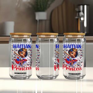 Cute Dabbing Haitian Princess Kids Graphic Glass Can Haiti Heritage Pride TS02 Print Your Wear