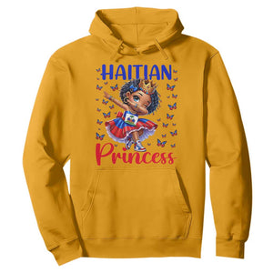 Cute Dabbing Haitian Princess Kids Graphic Hoodie Haiti Heritage Pride TS02 Gold Print Your Wear