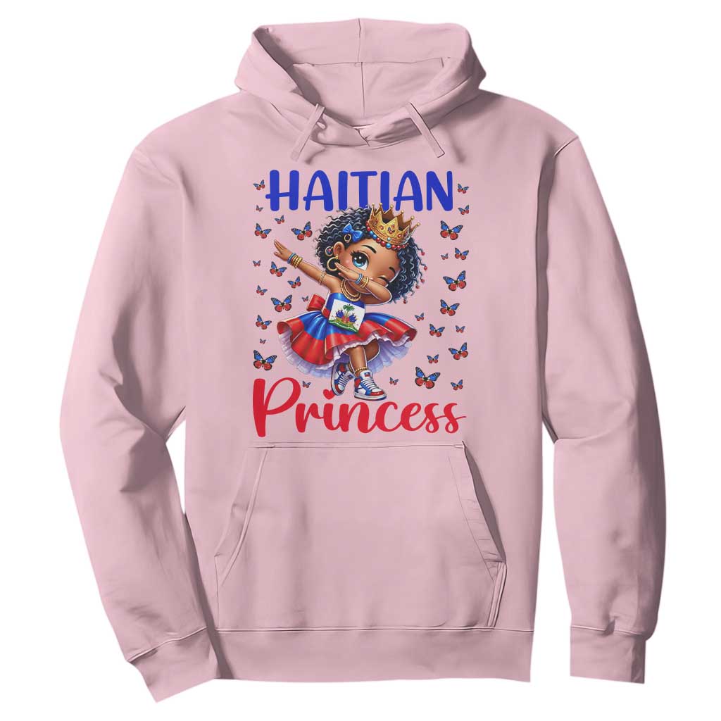 Cute Dabbing Haitian Princess Kids Graphic Hoodie Haiti Heritage Pride TS02 Light Pink Print Your Wear