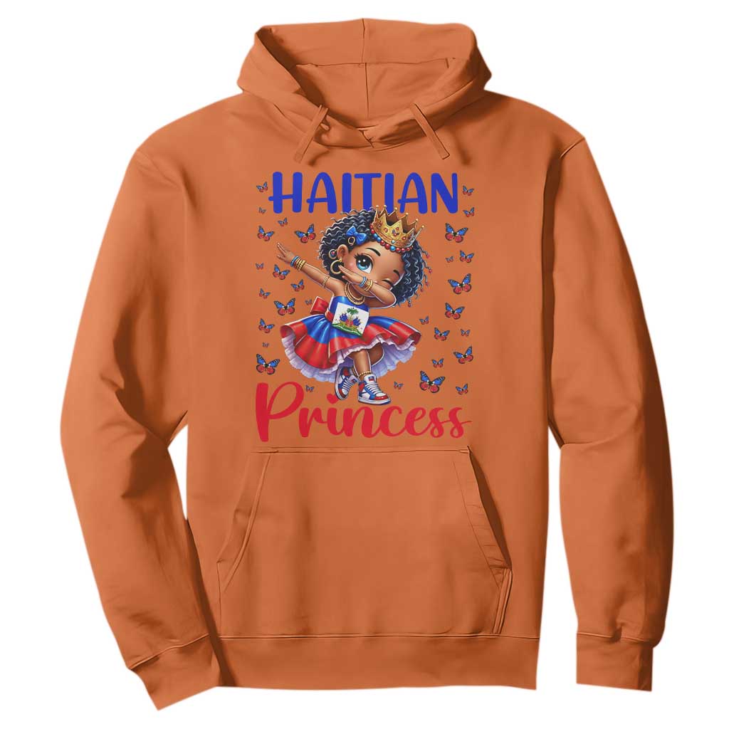 Cute Dabbing Haitian Princess Kids Graphic Hoodie Haiti Heritage Pride TS02 Orange Print Your Wear