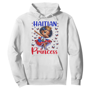 Cute Dabbing Haitian Princess Kids Graphic Hoodie Haiti Heritage Pride TS02 White Print Your Wear