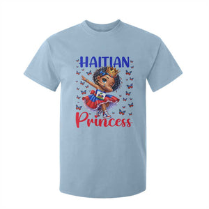 Cute Dabbing Haitian Princess Kids Graphic T Shirt For Kid Haiti Heritage Pride TS02 Light Blue Print Your Wear