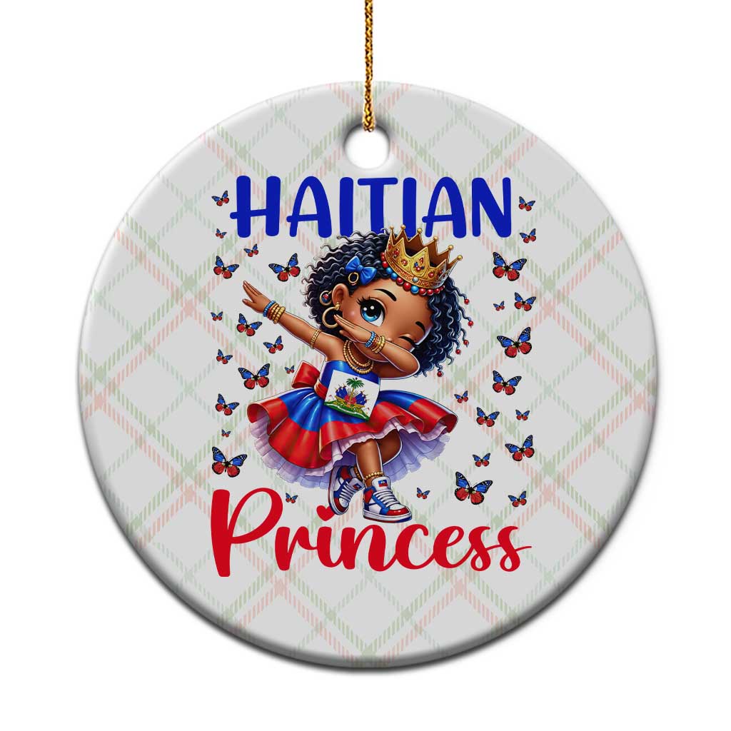 Cute Dabbing Haitian Princess Kids Graphic Ceramic Ornament Haiti Heritage Pride TS02 1pc Christmas Plaid Print Your Wear