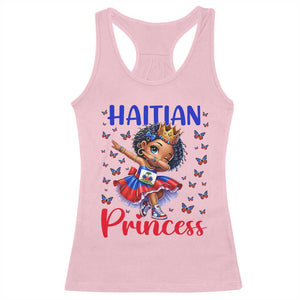 Cute Dabbing Haitian Princess Kids Graphic Racerback Tank Top Haiti Heritage Pride TS02 Light Pink Print Your Wear