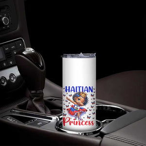 Cute Dabbing Haitian Princess Kids Graphic Skinny Tumbler Haiti Heritage Pride TS02 Print Your Wear