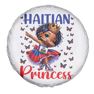 Cute Dabbing Haitian Princess Kids Graphic Spare Tire Cover Haiti Heritage Pride TS02 Print Your Wear