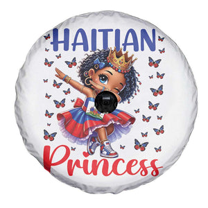 Cute Dabbing Haitian Princess Kids Graphic Spare Tire Cover Haiti Heritage Pride TS02 Print Your Wear