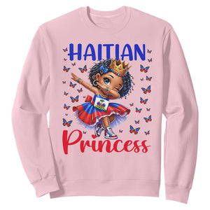 Cute Dabbing Haitian Princess Kids Graphic Sweatshirt Haiti Heritage Pride TS02 Light Pink Print Your Wear