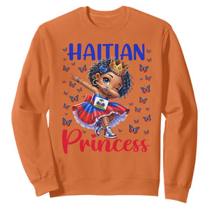 Cute Dabbing Haitian Princess Kids Graphic Sweatshirt Haiti Heritage Pride TS02 Orange Print Your Wear