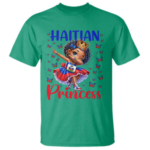 Cute Dabbing Haitian Princess Kids Graphic T Shirt Haiti Heritage Pride TS02 Irish Green Print Your Wear
