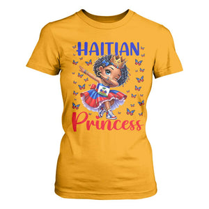 Cute Dabbing Haitian Princess Kids Graphic T Shirt For Women Haiti Heritage Pride TS02 Gold Print Your Wear